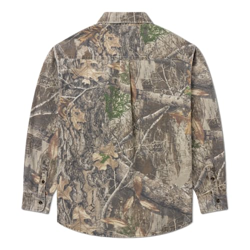 laydown image of Camo Button Down