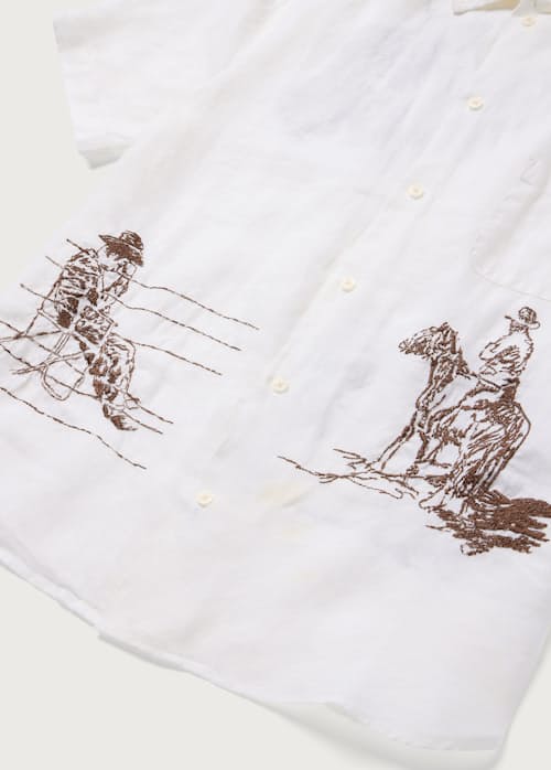 lifestyle image of Remember Me Camp Shirt