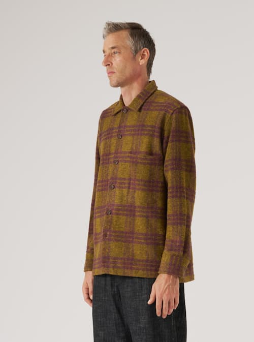 on model image of Fatigue Brushed Wool Shirt