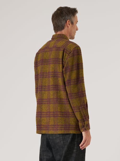 on model image of Fatigue Brushed Wool Shirt