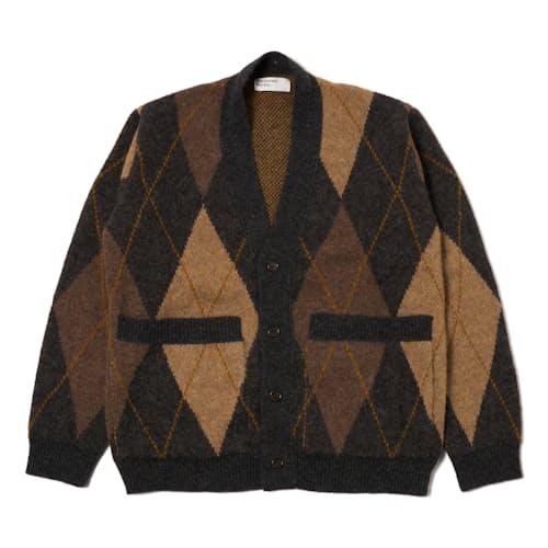 laydown image of Langdale Alpaca Argyle Cardigan