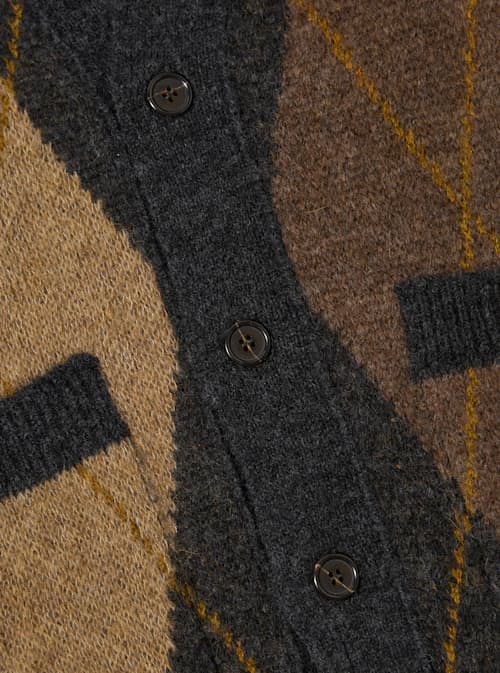 laydown detail image of Langdale Alpaca Argyle Cardigan