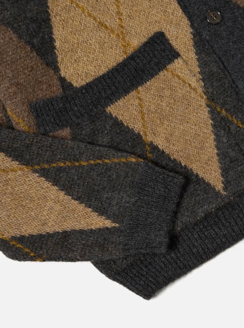 laydown detail image of Langdale Alpaca Argyle Cardigan