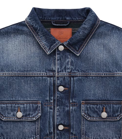 laydown detail image of Wayfarer Wool Blanket-Lined Denim Trucker