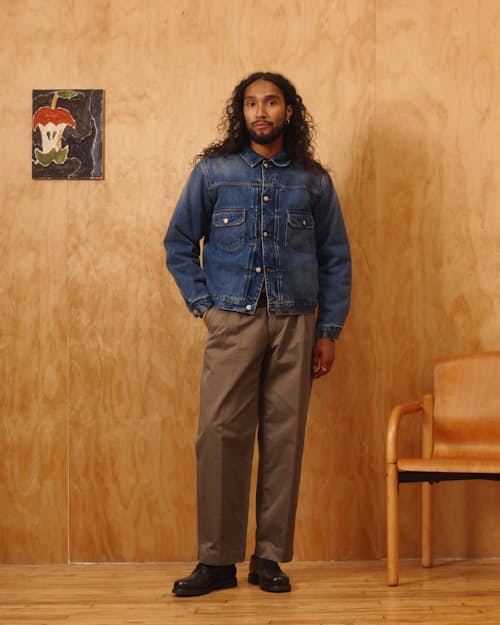 no crop image of Wayfarer Wool Blanket-Lined Denim Trucker