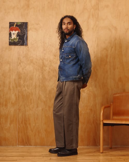 no crop image of Wayfarer Wool Blanket-Lined Denim Trucker
