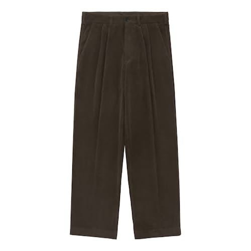 laydown image of Canal Pleated Corduroy Cotton Pant