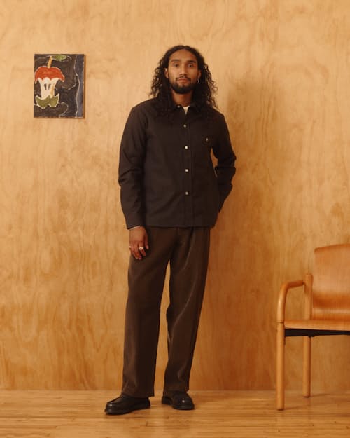 no crop image of Canal Pleated Corduroy Cotton Pant