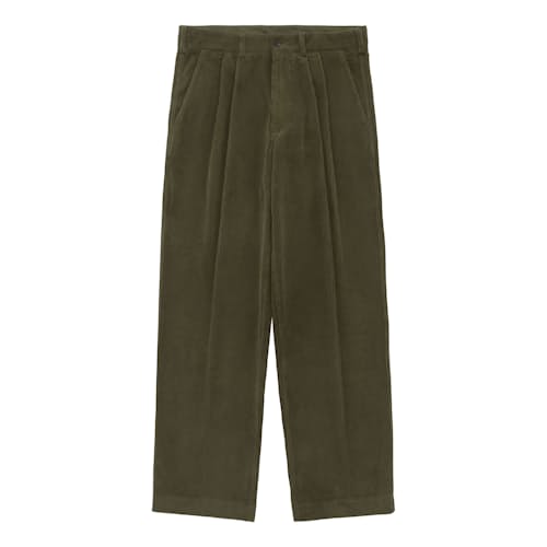 laydown image of Canal Pleated Corduroy Cotton Pant