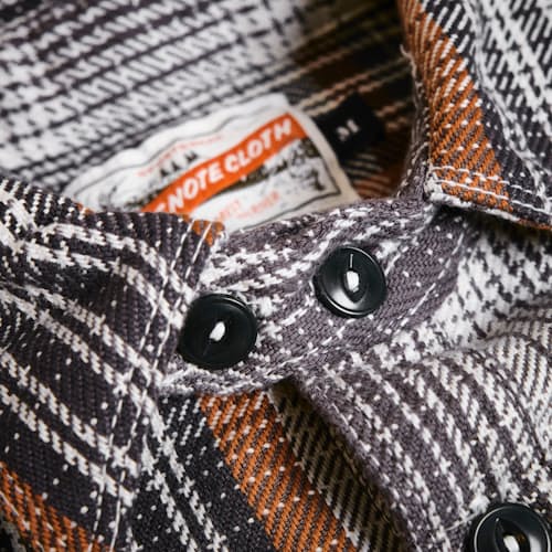 laydown detail image of Wells Japanese Woven Plaid Shirt
