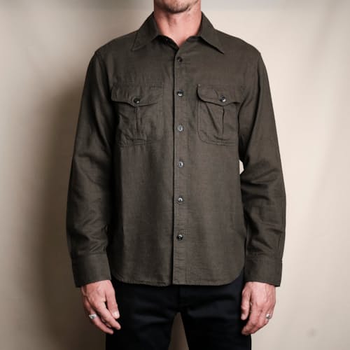 on model image of Rancho Japanese Shirt