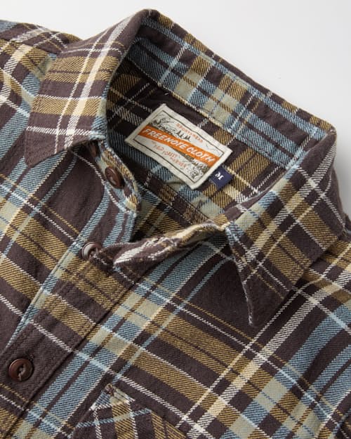 laydown detail image of Wells Japanese Woven Plaid Shirt