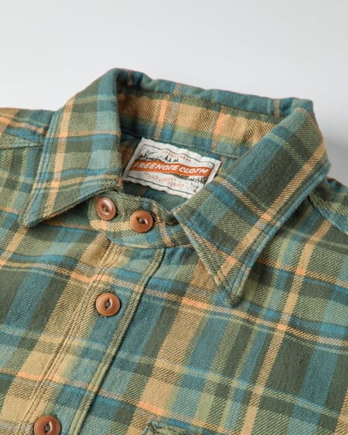 laydown detail image of Wells Japanese Woven Plaid Shirt