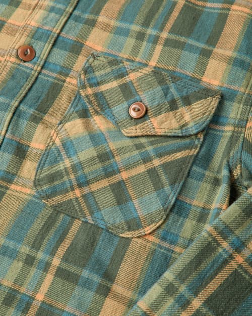laydown detail image of Wells Japanese Woven Plaid Shirt