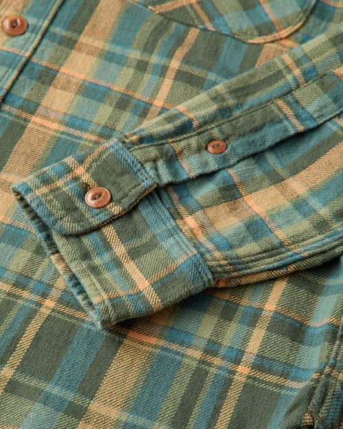laydown detail image of Wells Japanese Woven Plaid Shirt