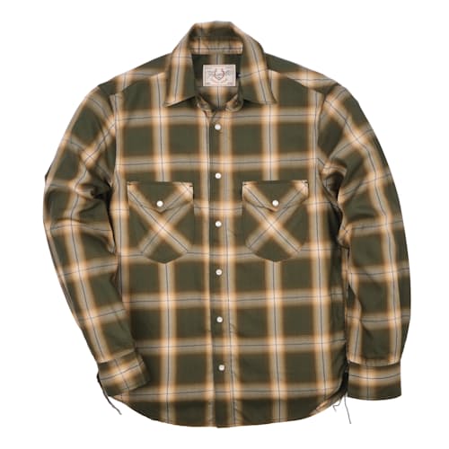 laydown image of Bodie Japanese Woven Pearl Snap Shirt
