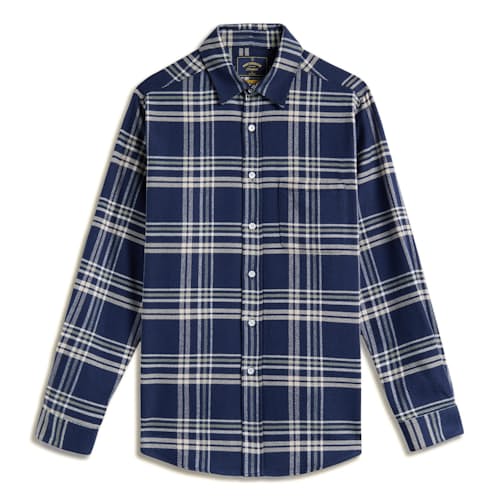 laydown image of Front Plaid Long Sleeve Shirt