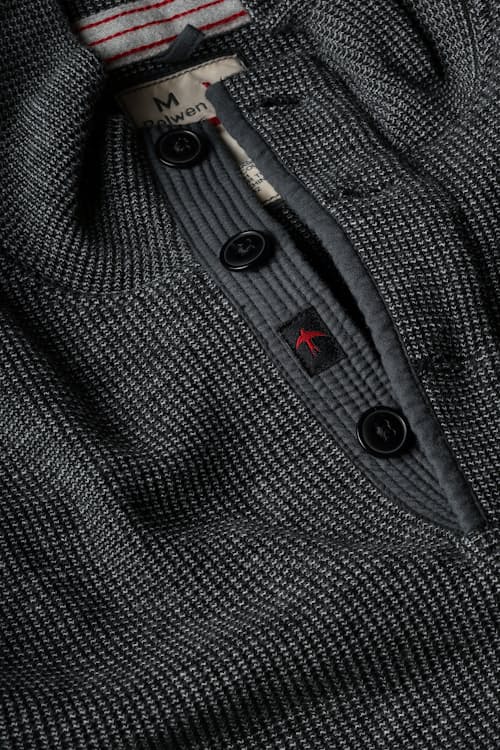 laydown detail image of Bi-Waffle Thermal Mock Sweatshirt