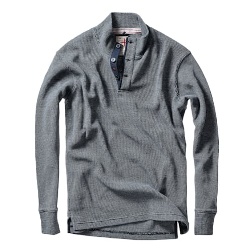 laydown image of Bi-Waffle Thermal Mock Sweatshirt