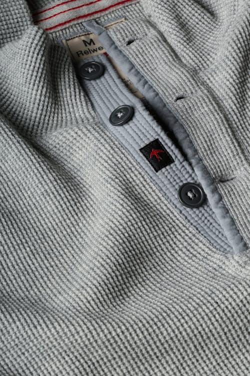 laydown detail image of Bi-Waffle Thermal Mock Sweatshirt