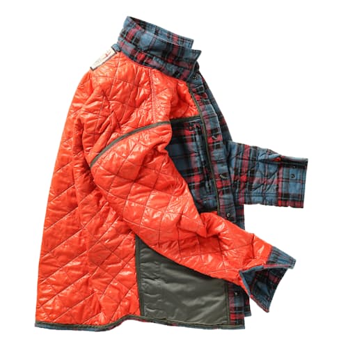 laydown image of Quilted Flannel Shirt Jacket