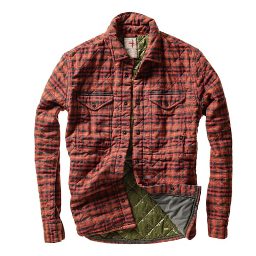 laydown image of Quilted Flannel Shirt Jacket