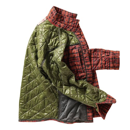 laydown image of Quilted Flannel Shirt Jacket