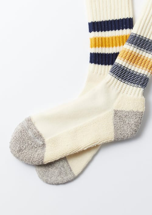 laydown detail image of Coarse Ribbed Oldschool Crew Socks