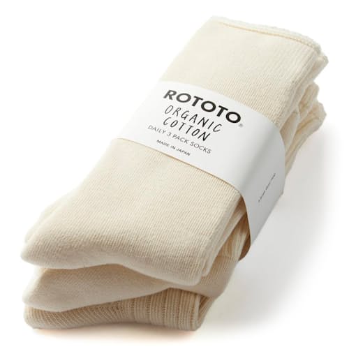 laydown image of Organic Daily 3 Pack Crew Socks