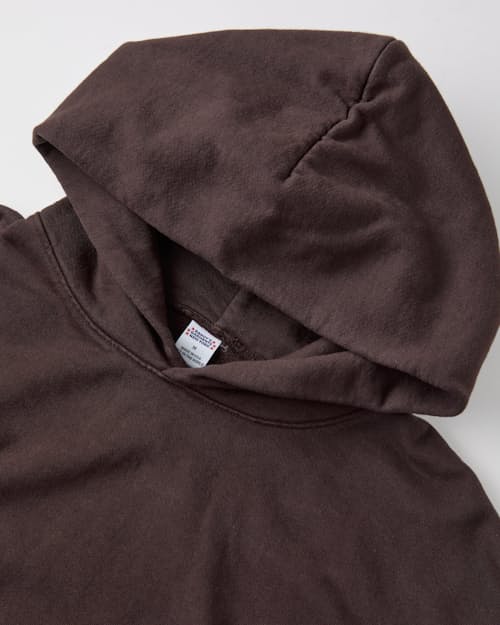 laydown detail image of Heavyweight Logo Cross-Neck Hoodie