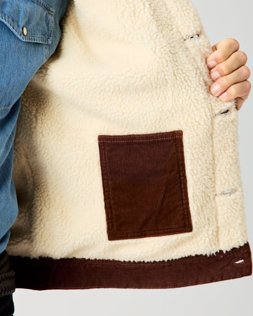 lifestyle image of Sherpa-Lined Trucker Jacket