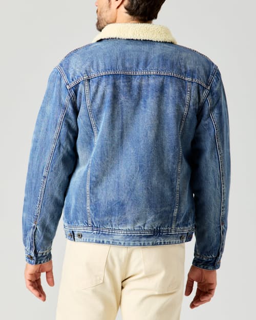 lifestyle image of Sherpa-Lined Trucker Jacket