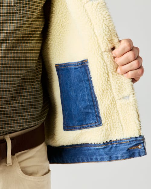 lifestyle image of Sherpa-Lined Trucker Jacket