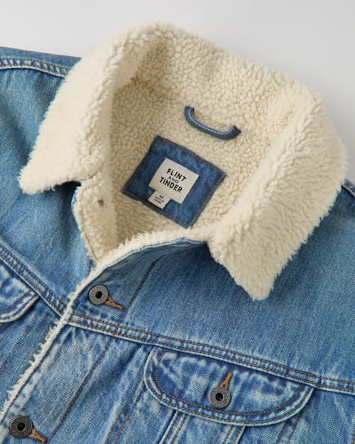 lifestyle image of Sherpa-Lined Trucker Jacket