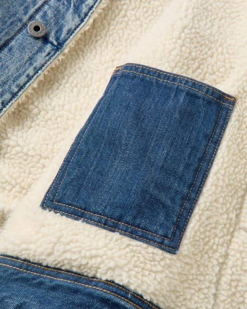 lifestyle image of Sherpa-Lined Trucker Jacket