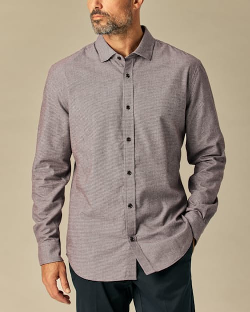 lifestyle image of Brushed Woven Dress Shirt