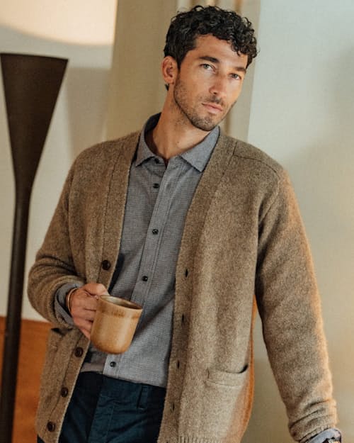 lifestyle image of Brushed Woven Dress Shirt