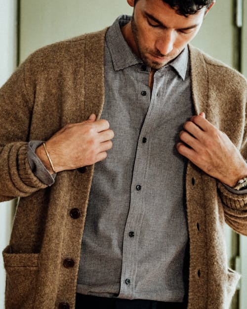 lifestyle image of Brushed Woven Dress Shirt