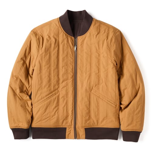 laydown image of Reversible Quilted Bomber