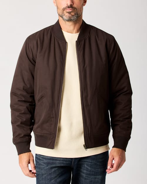 lifestyle image of Reversible Quilted Bomber