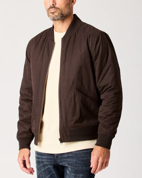lifestyle image of Reversible Quilted Bomber