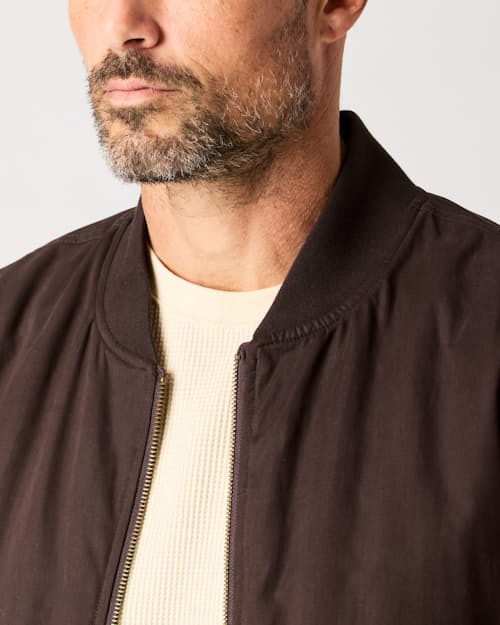 lifestyle image of Reversible Quilted Bomber