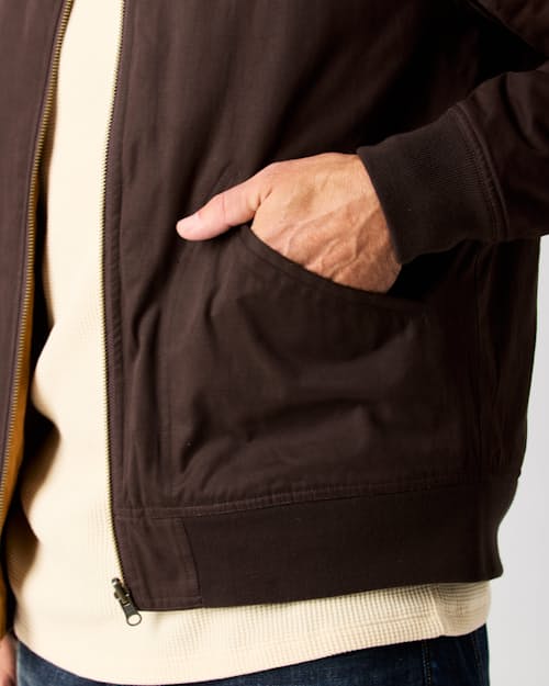 lifestyle image of Reversible Quilted Bomber