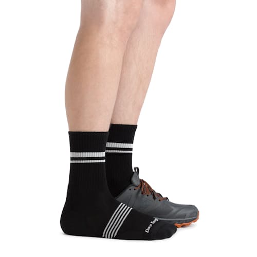 on model image of Men's Element Micro Crew Lightweight Running Socks