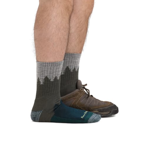on model image of Men's Number 2 Micro Crew Midweight Hiking Socks