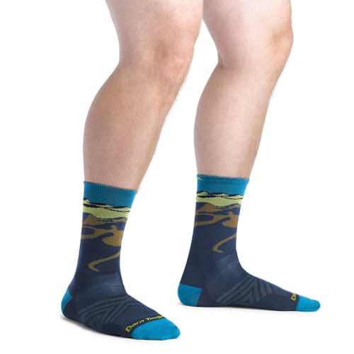 on model image of Men's Ridge Runner Micro Crew Ultra-Lightweight Running Socks
