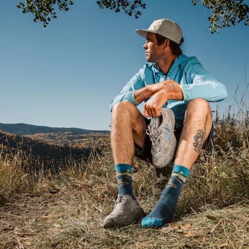 lifestyle image of Men's Ridge Runner Micro Crew Ultra-Lightweight Running Socks