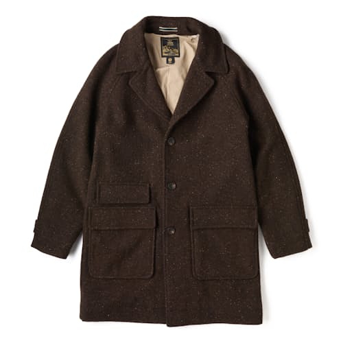 laydown image of Wool Herringbone Overcoat