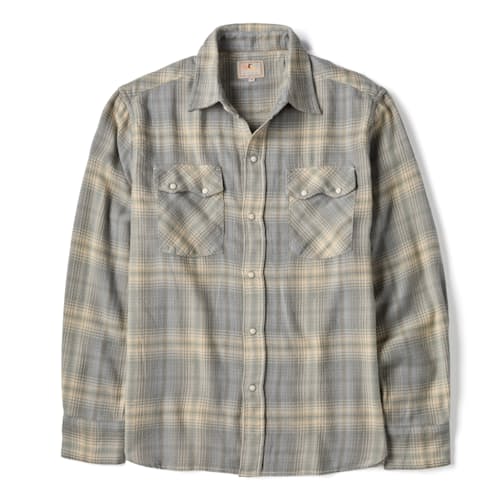 laydown image of Washed Flannel Pearlsnap Shirt