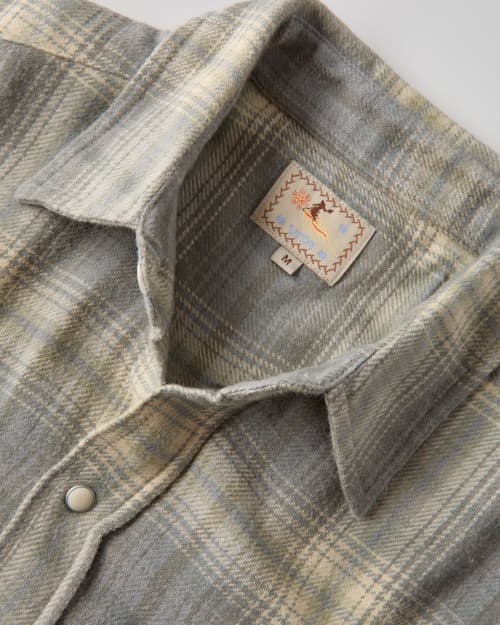 laydown detail image of Washed Flannel Pearlsnap Shirt